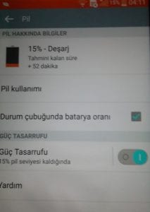 Lg g3 pil yüzdesini gösterme