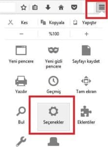 Mozilla Firefox üzerinde sayfa yenilenmesini kapatmak için menü kısmından ayarlama yapabiliriz.