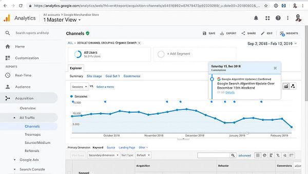 WordPress'e Global Site Etiketi (gtag.js) eklediğinizde panelden takip ekranı bu şekilde...