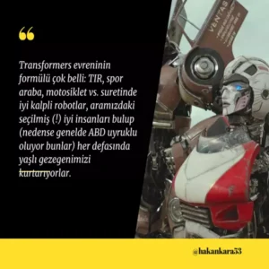 Transformers: Canavarların Yükselişi filminden bir görüntü ve filmin formülü. :)